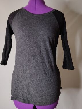 Victoria's Secret Charcoal Gray Top with Black Sleeves